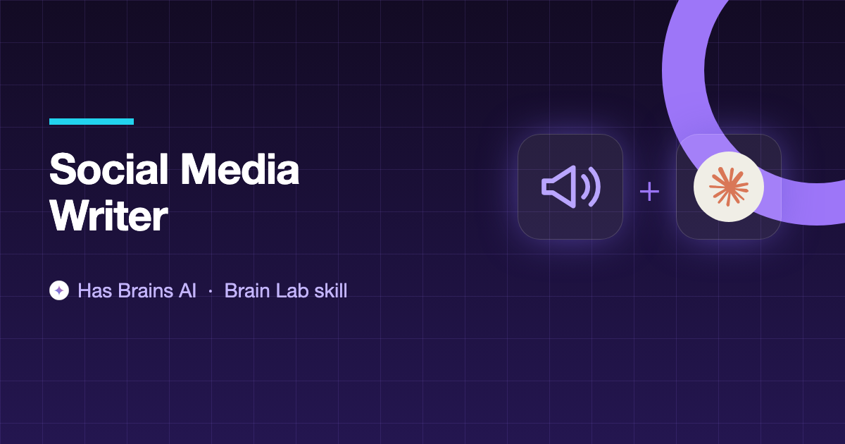 Social Media Writer: Brain Lab skill for Claude Code