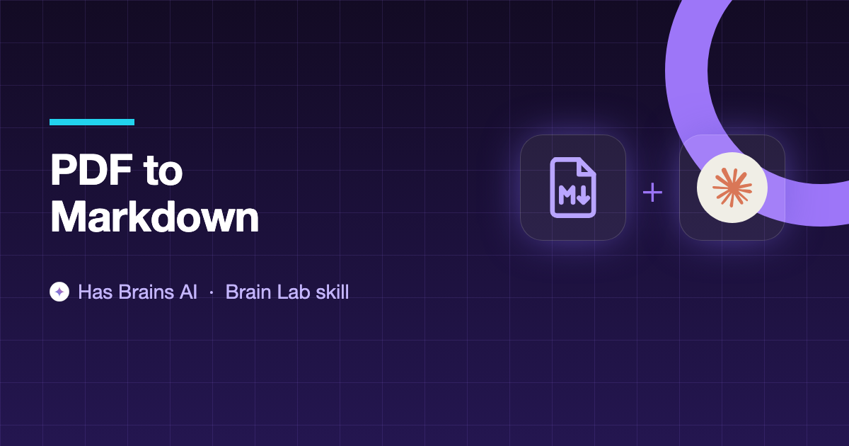 PDF to Markdown: Brain Lab skill for Claude Code