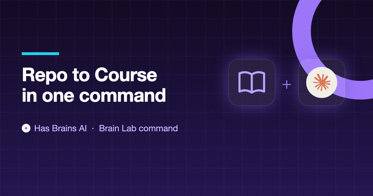 Repo to Course: Brain Lab command for Claude Code