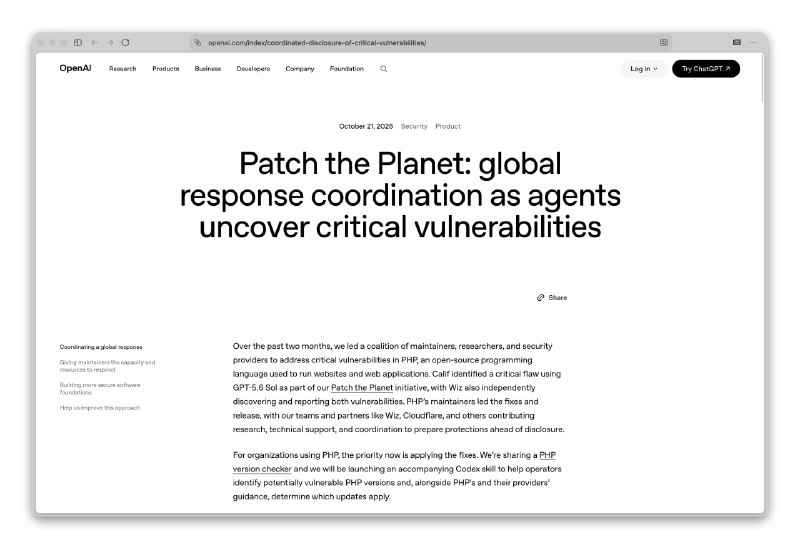 Code vulnerability report showing PHP zero-day discovered by GPT-5.6 Sol