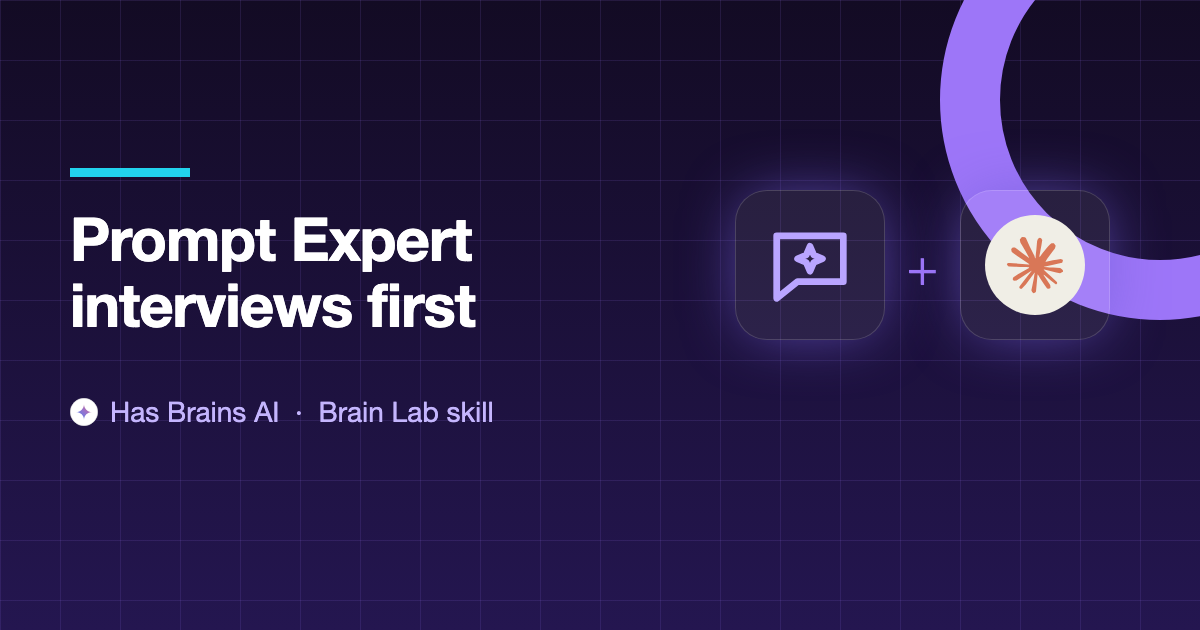 Prompt Expert: Brain Lab skill for Claude Code