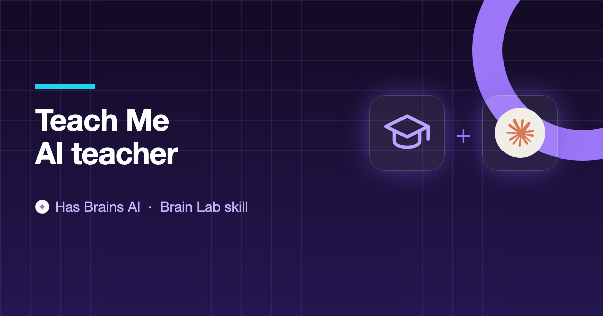 Teach Me: Brain Lab skill for Claude Code