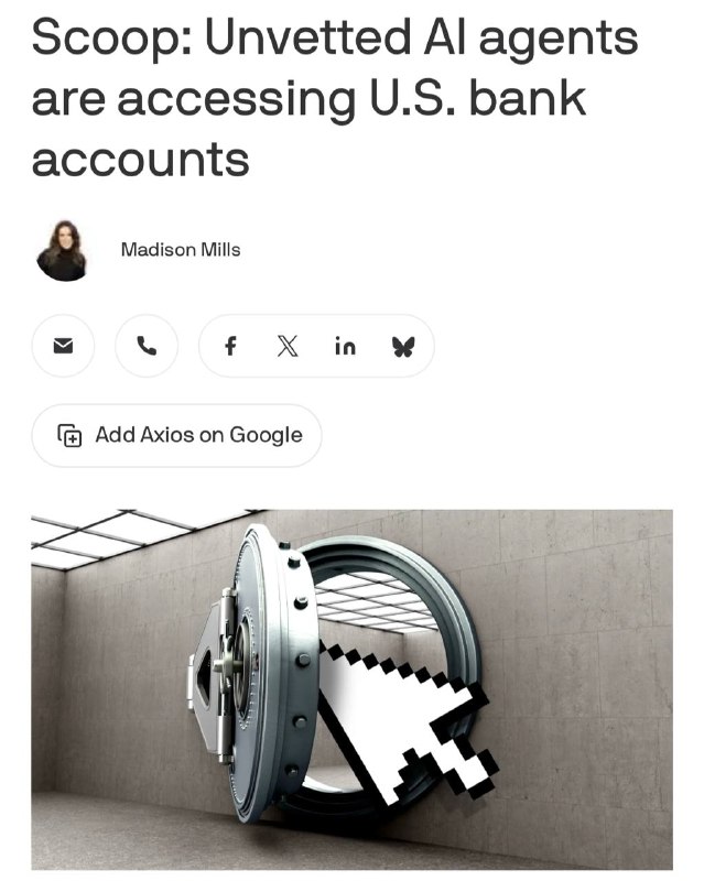 Digital banking interface illustrating third-party AI agents blocked from account access